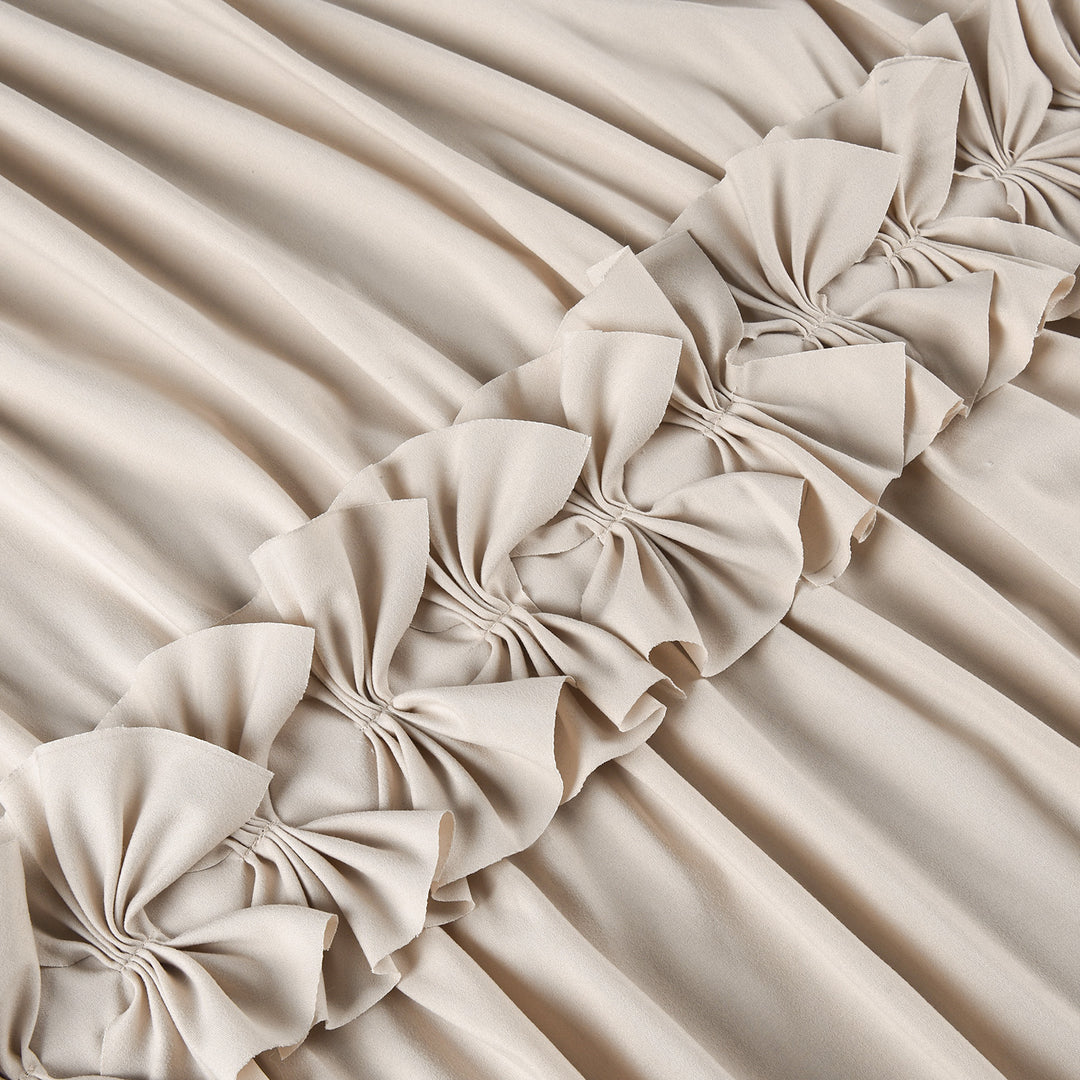 Luxurious Farmhouse Unique Pleated Cloth Fabric Shower Curtain 72x72 Extra Long Bathroom Curtain