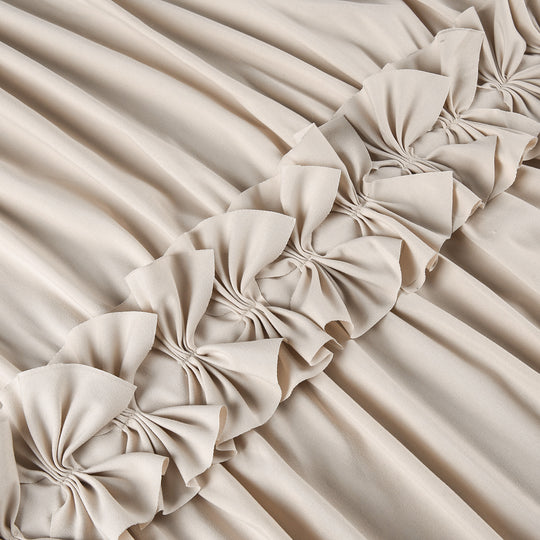 Luxurious Farmhouse Unique Pleated Cloth Fabric Shower Curtain 72x72 Extra Long Bathroom Curtain