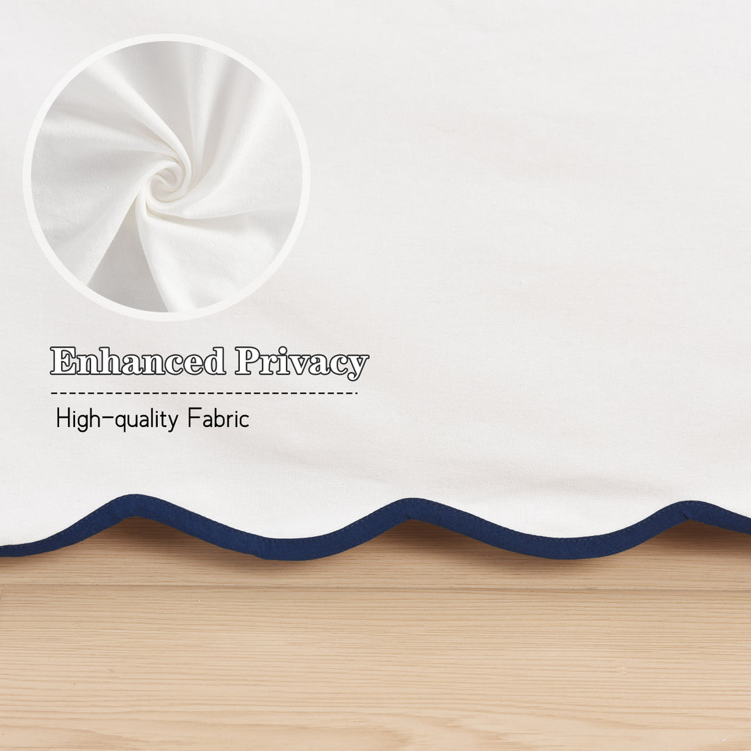 Easy Fit Scallop Edge Pleated Bedskirt, 18.5 Inch Drop Anti-Slip Dust Ruffle