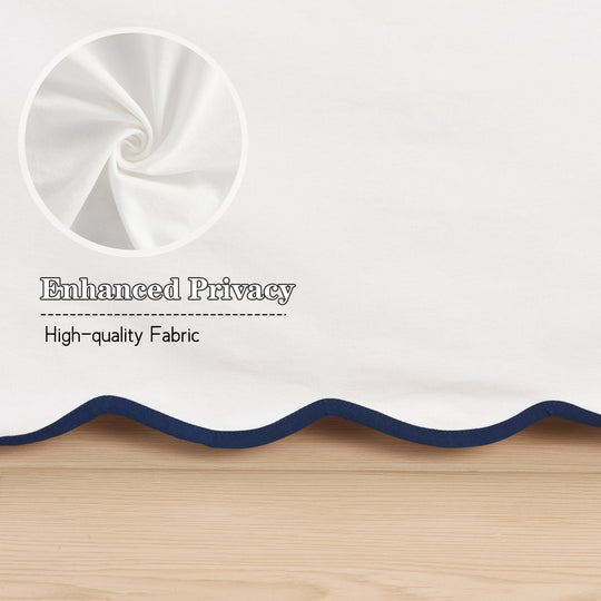 Easy Fit Scallop Edge Pleated Bedskirt, 18.5 Inch Drop Anti-Slip Dust Ruffle