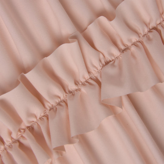 Luxurious Farmhouse Unique Pleated Cloth Fabric Shower Curtain 72x72 Long Bathroom Curtain