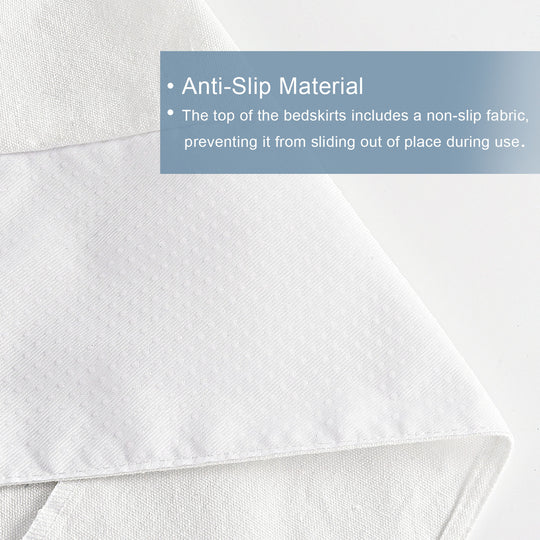Easy Fit Scallop Edge Pleated Bedskirt, 14 Inch Drop Anti-Slip Dust Ruffle