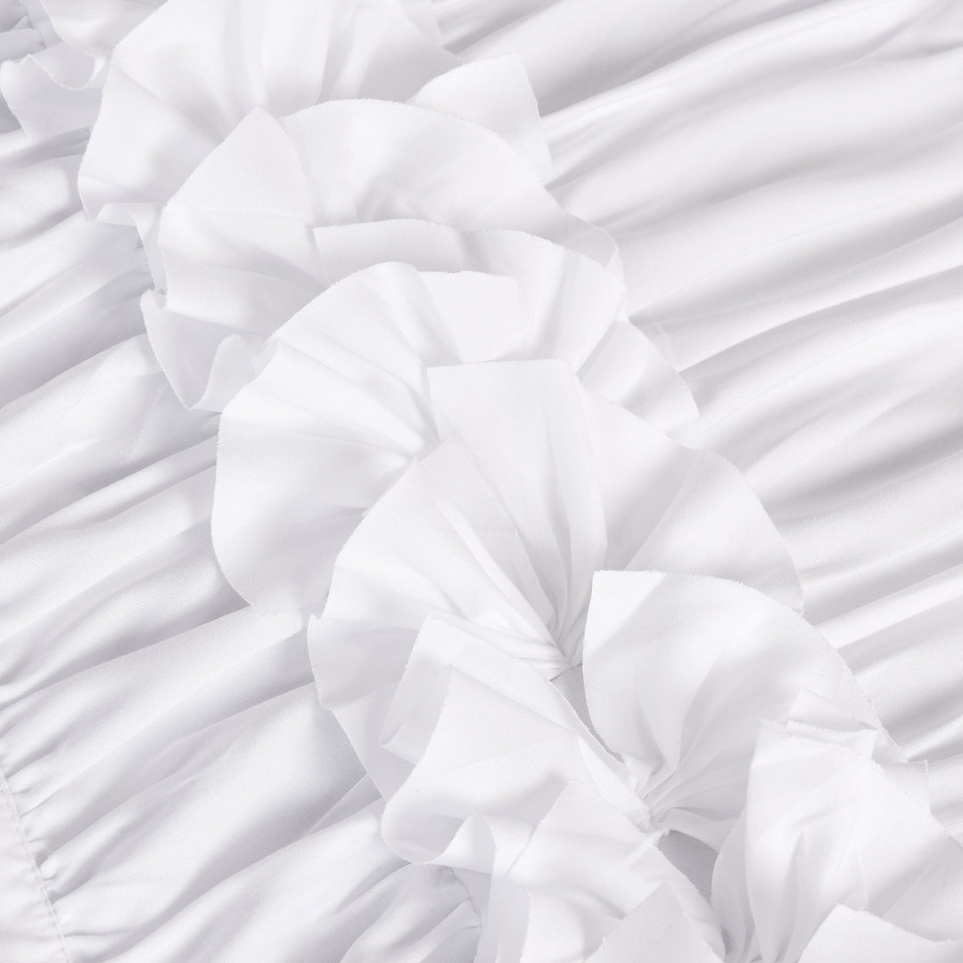 Farmhouse Ruffle Window Curtains with Blackout Liner Handmade Bow Ties Drapes 1 Panel, 100"W x 84"L