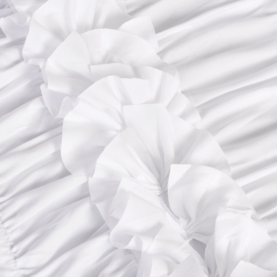 Farmhouse Ruffle Window Curtains with Blackout Liner Handmade Bow Ties Drapes 1 Panel, 100"W x 84"L