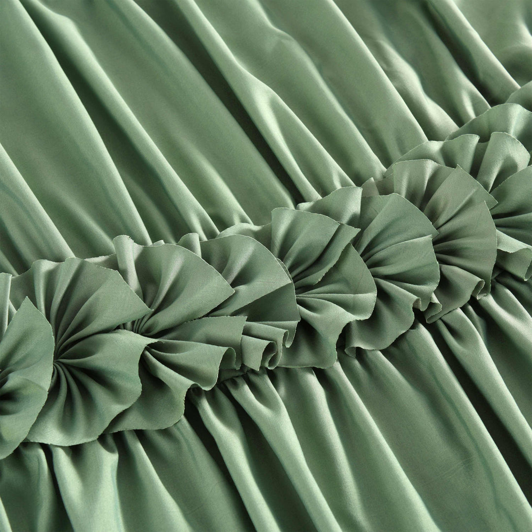 Luxurious Farmhouse Unique Pleated Cloth Fabric Shower Curtain 72x72 Extra Long Bathroom Curtain