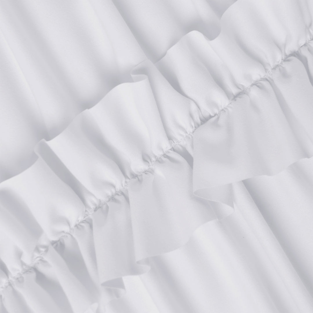 Luxurious Farmhouse Unique Pleated Cloth Fabric Shower Curtain 72x72 Long Bathroom Curtain