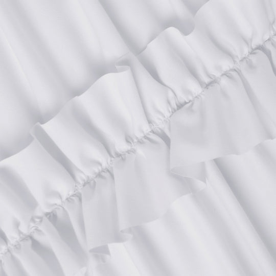 Luxurious Farmhouse Unique Pleated Cloth Fabric Shower Curtain 72x72 Long Bathroom Curtain
