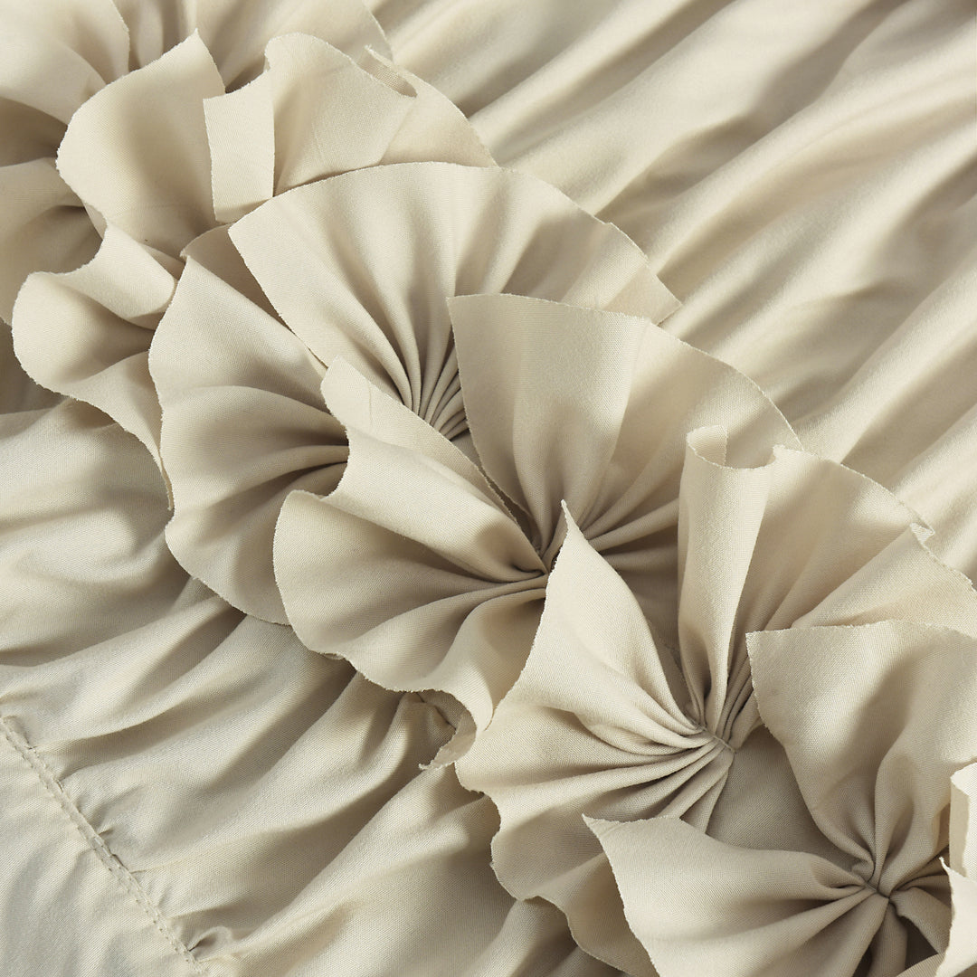 Farmhouse Ruffle Window Curtains with Blackout Liner Handmade Bow Ties Drapes 1 Panel, 100"W x 84"L