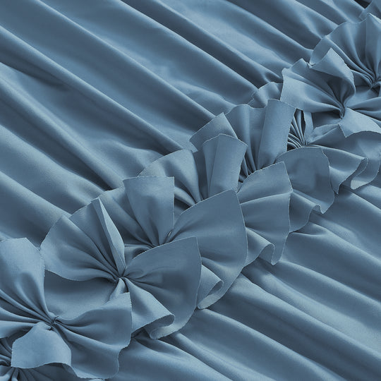 Luxurious Farmhouse Unique Pleated Cloth Fabric Shower Curtain 72x72 Extra Long Bathroom Curtain