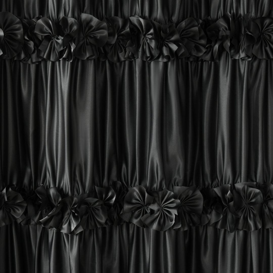 Luxurious Farmhouse Unique Pleated Cloth Fabric Shower Curtain 72x72 Extra Long Bathroom Curtain