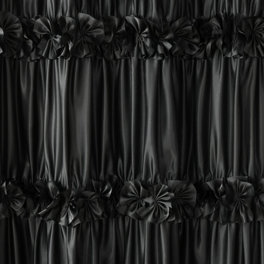 Luxurious Farmhouse Unique Pleated Cloth Fabric Shower Curtain 72x72 Extra Long Bathroom Curtain