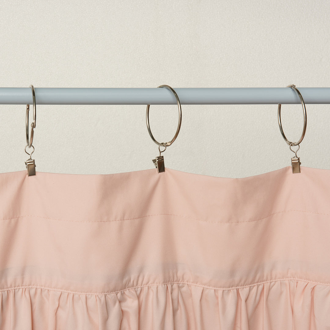 Ruffled Floral Applique Tier Curtains – Brushed Fabric Decorative Kitchen Curtains (Set of 2)