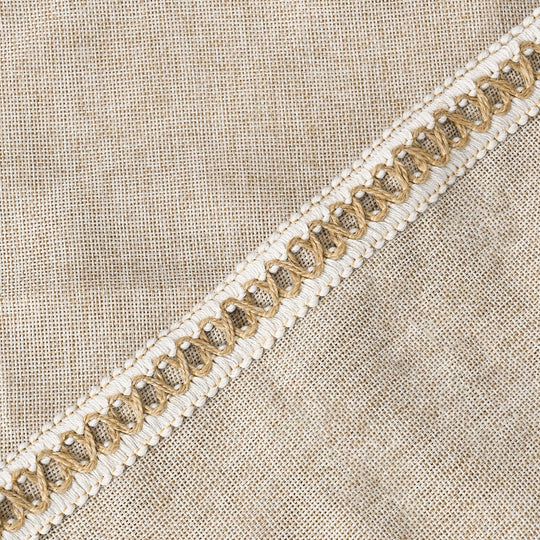 2 Piece Farmhouse Burlap Trimmed Decorative Pillow Covers with Floral Linen Lace Edge