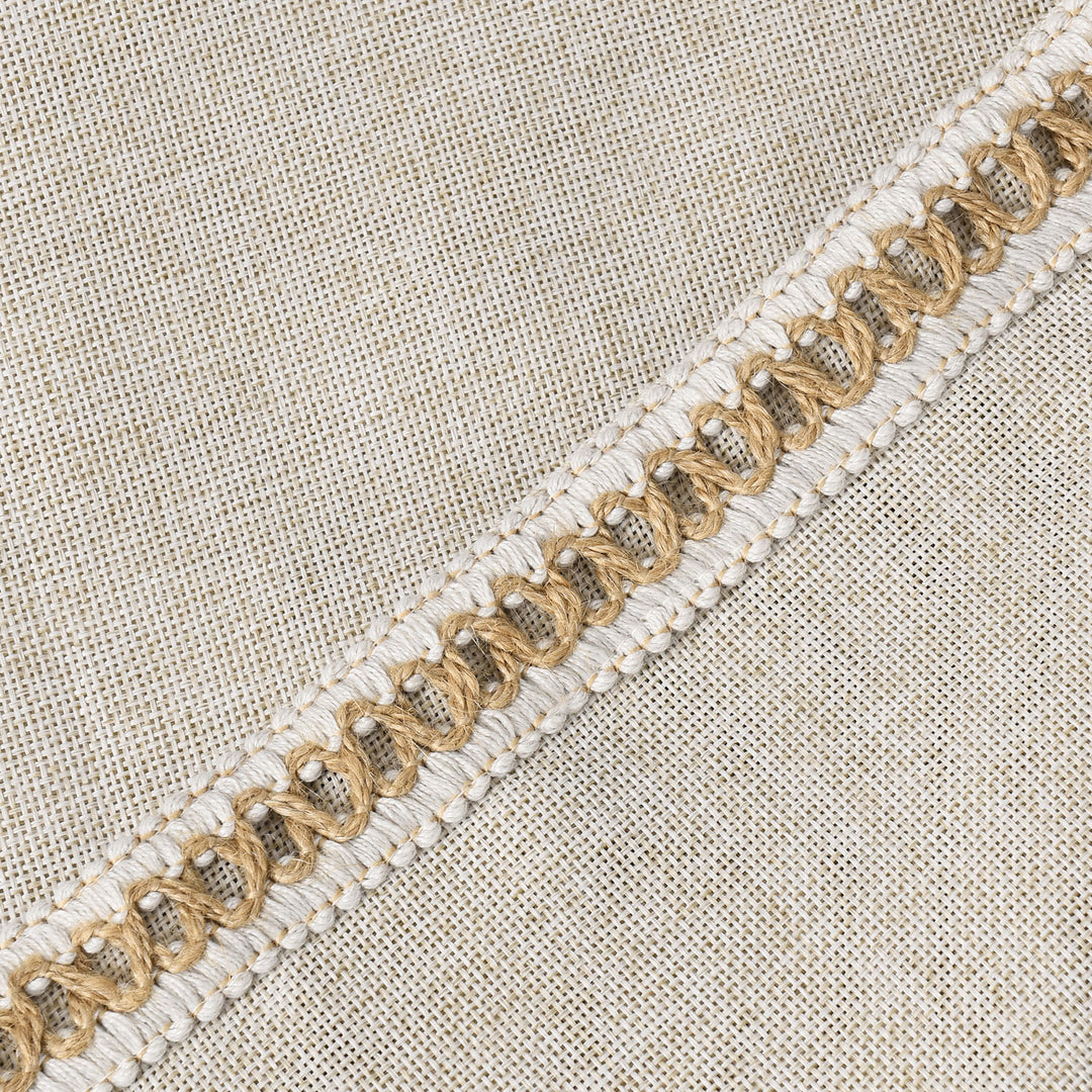 2 Piece Farmhouse Burlap Trimmed Decorative Pillow Covers with Floral Linen Lace Edge