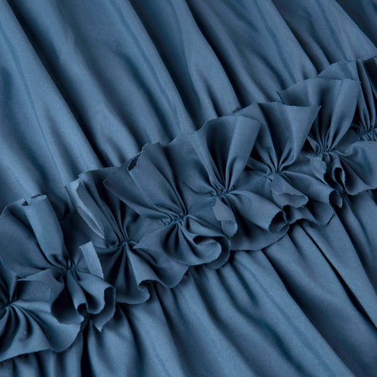 Farmhouse Ruffle Window Curtains with Blackout Liner Handmade Bow Ties Drapes 2 Panels Set, 54"W x 84"L