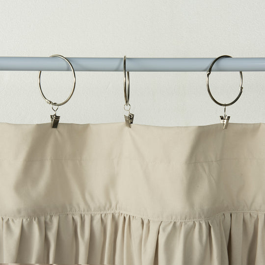 Ruffled Floral Applique Tier Curtains – Brushed Fabric Decorative Kitchen Curtains (Set of 2)