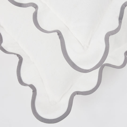 Closeout - Throw Pillow Covers with Scalloped Border, Set of 2, 18"x18", N60005