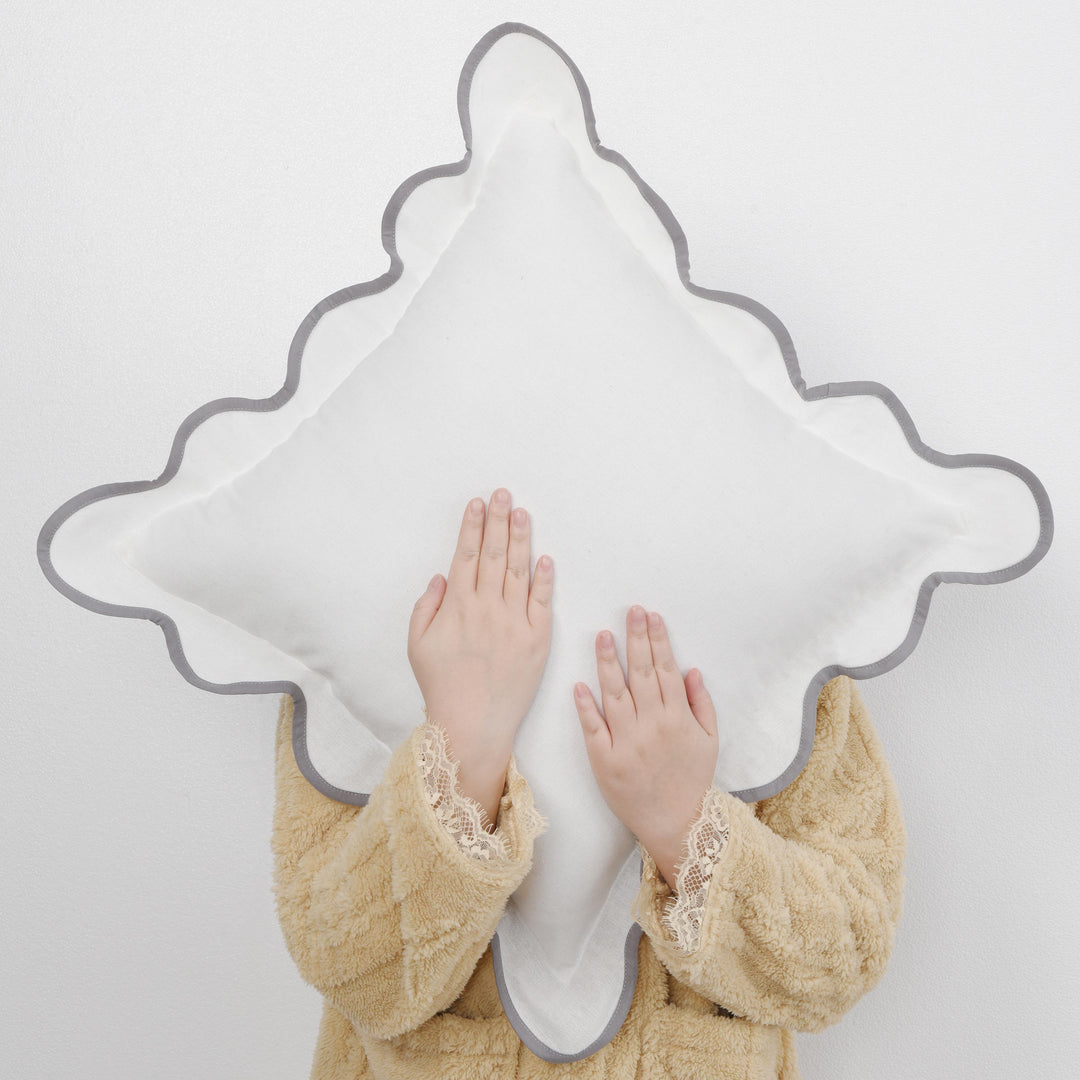 Closeout - Throw Pillow Covers with Scalloped Border, Set of 2, 18"x18", N60005