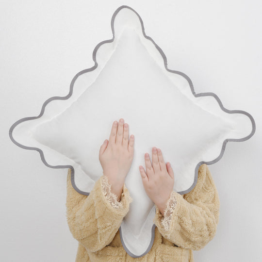 Closeout - Throw Pillow Covers with Scalloped Border, Set of 2, 18"x18", N60005