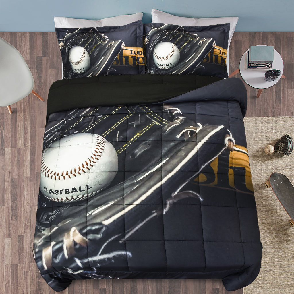 3D Print Ball and Bat All Season Comforter Set-S27