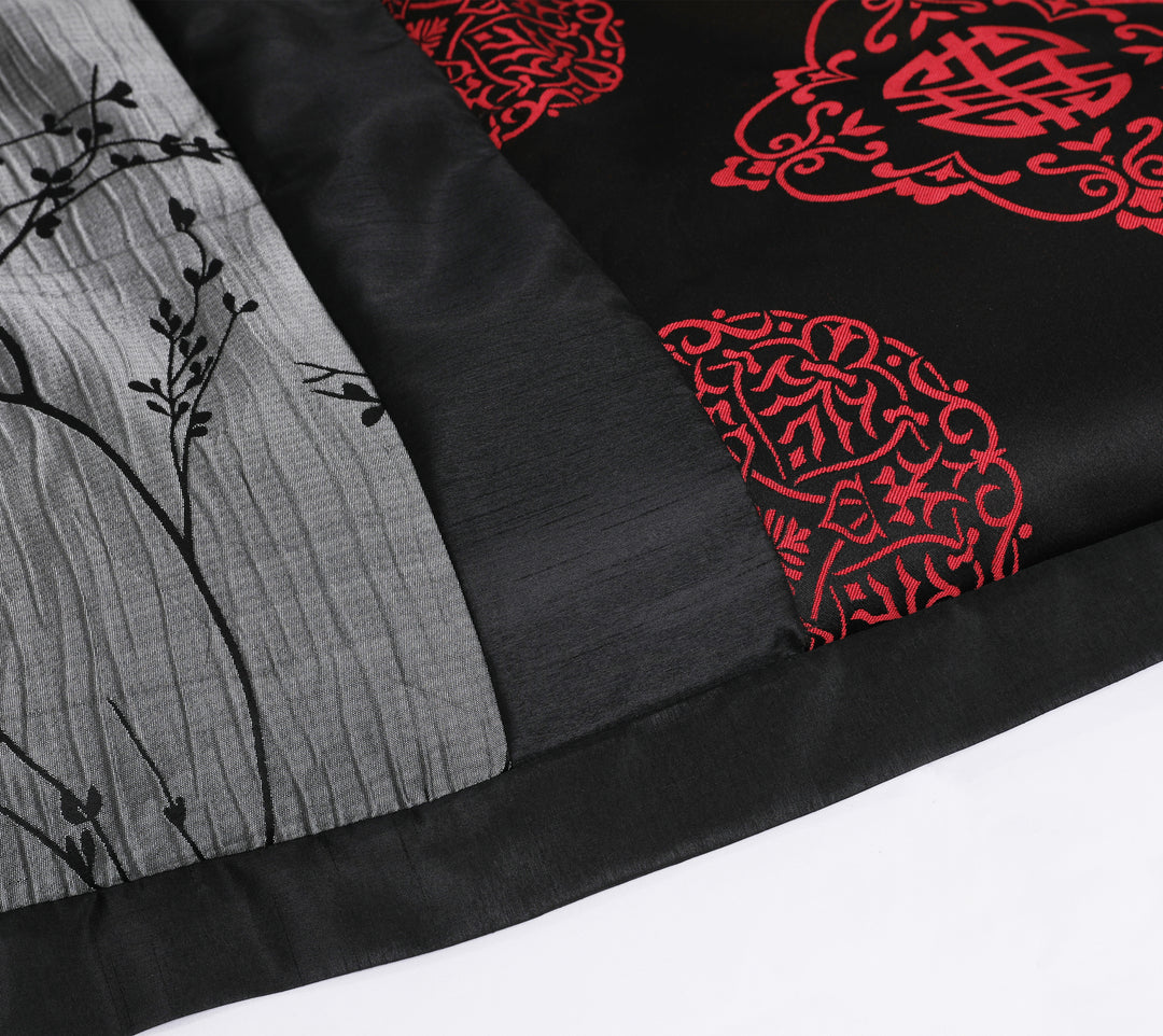 7-Piece Classic Branch Black Bed-in-a-bag - Patchwork Design Comforter Set-Shangrula