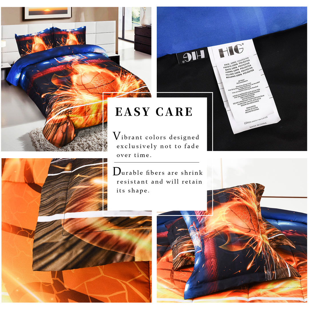 3D Print Basketball Fire All Season Comforter Set-S28