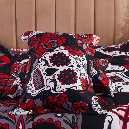 3D Reactive Print Skull All Season Comforter Set Twin-S8