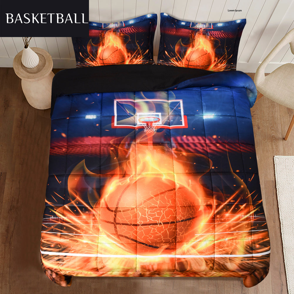 3D Print Basketball Fire All Season Comforter Set-S28