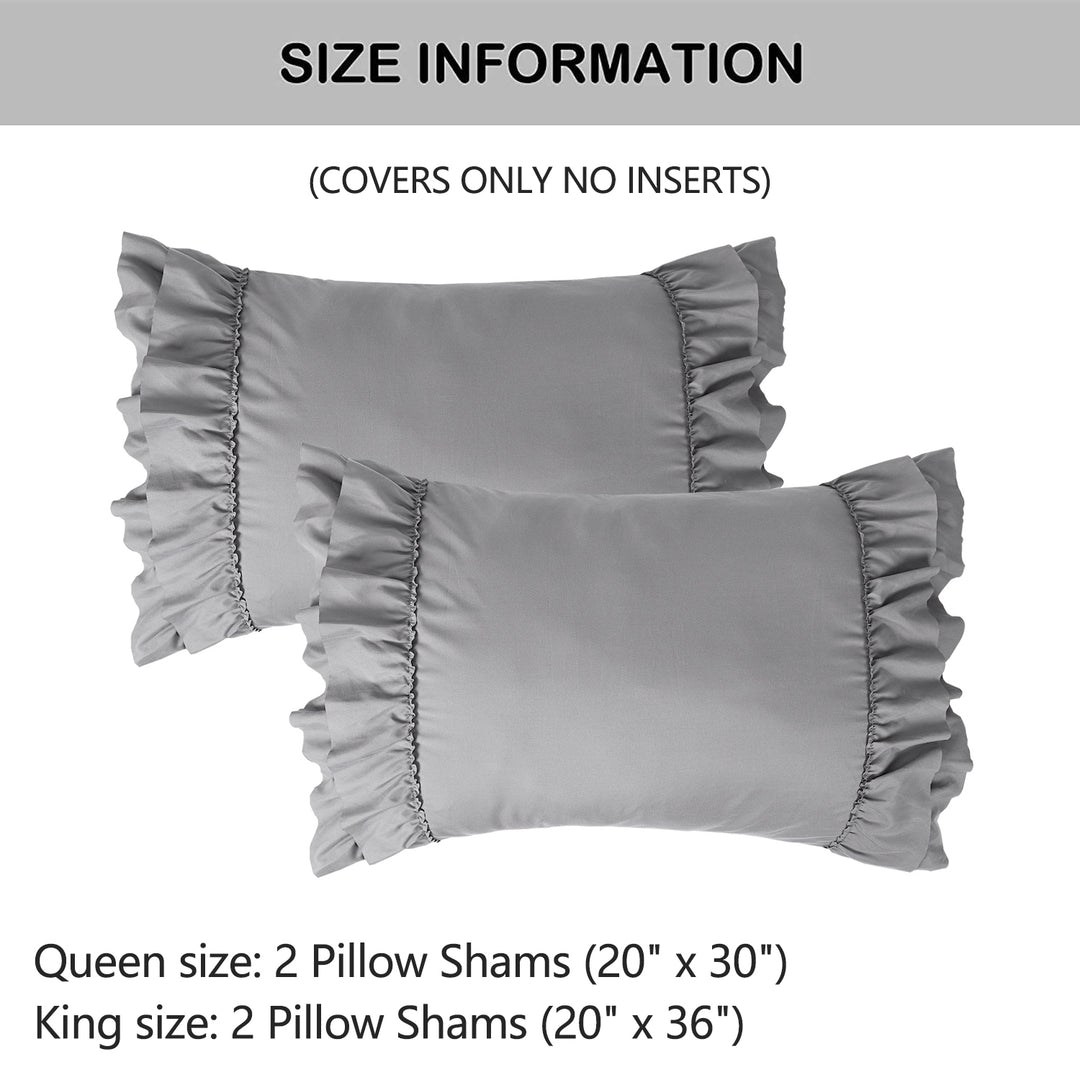 2 Piece Handcraft Chic Ruffle French Country Style Pillow Shams